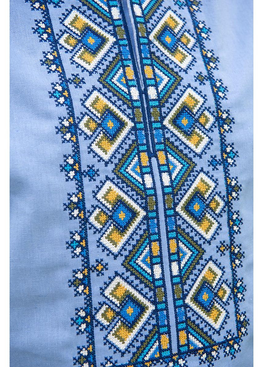 Голубая мужская вышиванка мозаика голубая V&V (350881036)