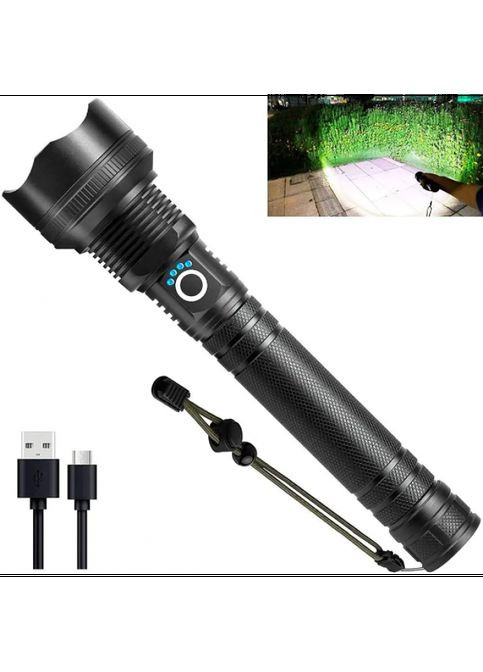 Тактический аккумуляторный фонарик X92 P70, 2*18650 Ручной фонарь с USB и зумом BL (373394308)