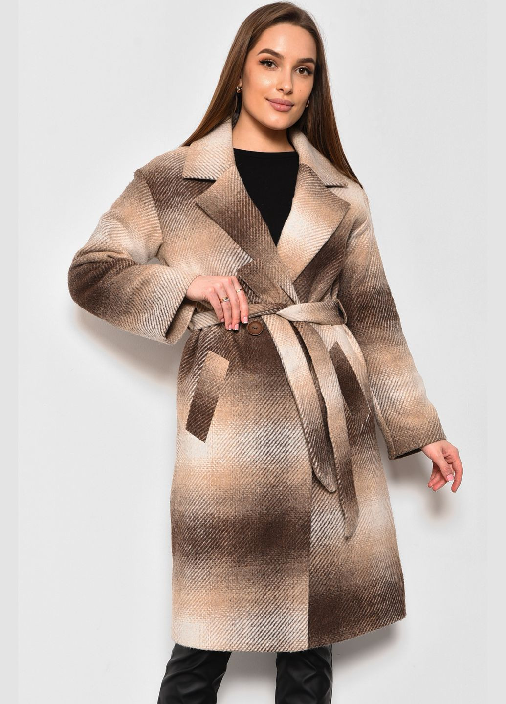 Коричневе демісезонне Пальто жіноче демісезонне коричневого кольору Let's Shop