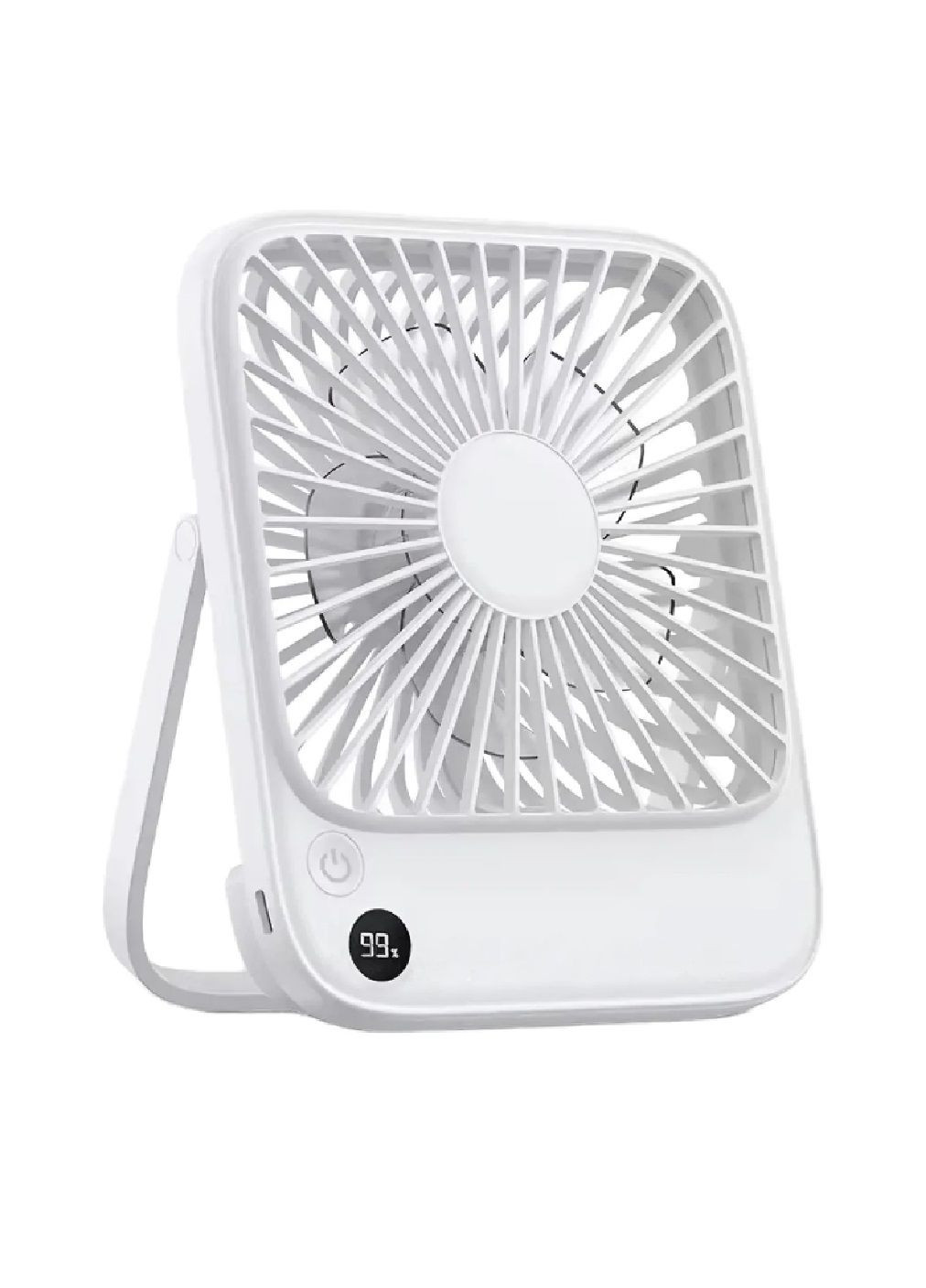 Вентилятор настольный портативный аккумуляторный с зарядкой от USB регулировкой скорости 5000 мА/ч (477852-Prob) Белый Unbranded (300391724)