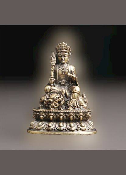 Винтажная миниатюрная медная латунная фигурка статуэтка Будды Манджушри No Brand (292260413)