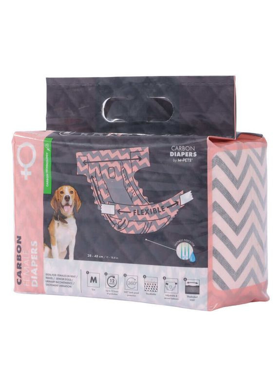 Carbon Diapers Female Dog - Подгузники гигиенические для собак-девочек - M/28х48 см M-Pets (352473235)