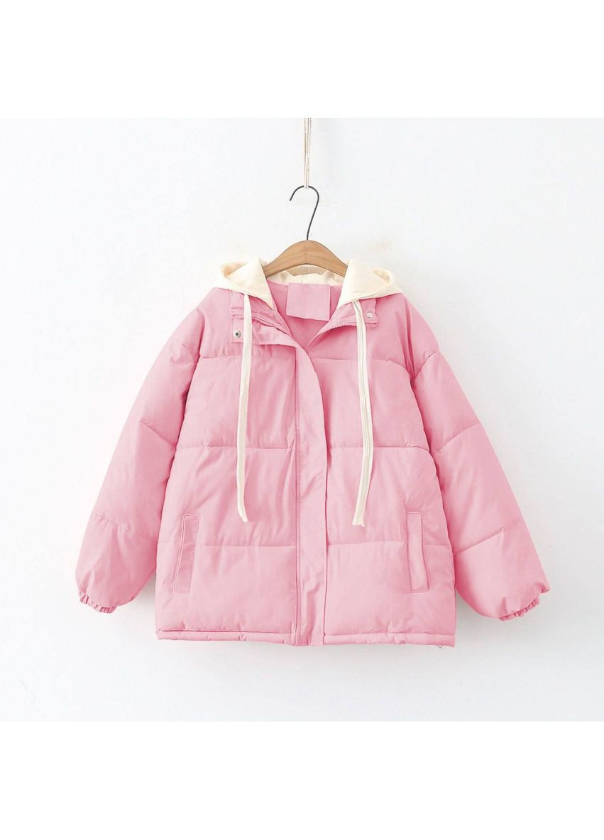 Пудрова зимня жіноча куртка — заміри в описі куртка-пальто DK/DL Мода без кордонів