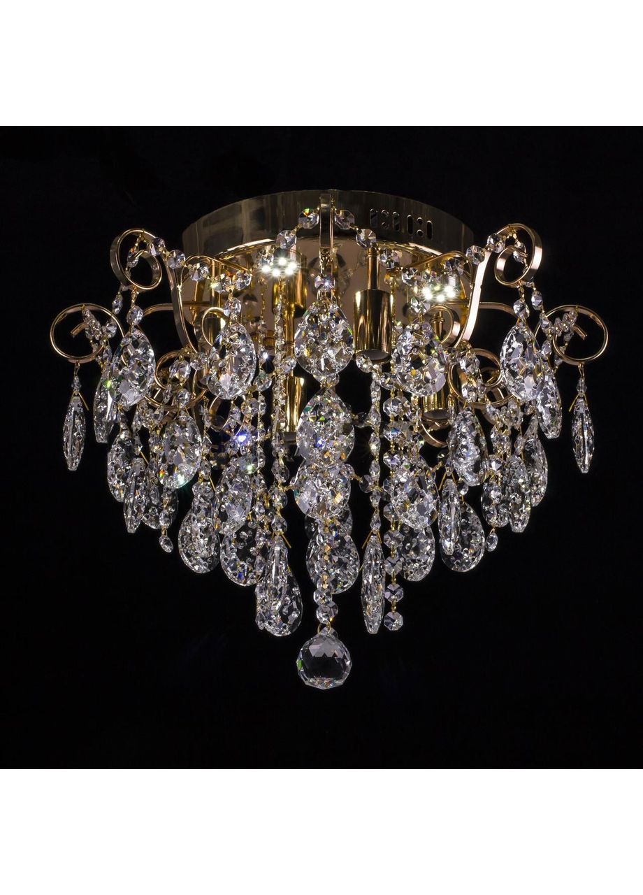 Кришталева люстра, класична з пультом та LED підсвічуванням на 4 лампочки золото E1136/4+4/FG No Brand (354229700)