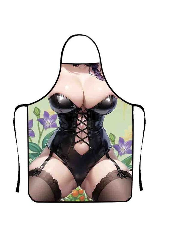 прикольний дівчина в латексній білизні 80 на 60 см різнобарвний Jannet Фартух (328262768)