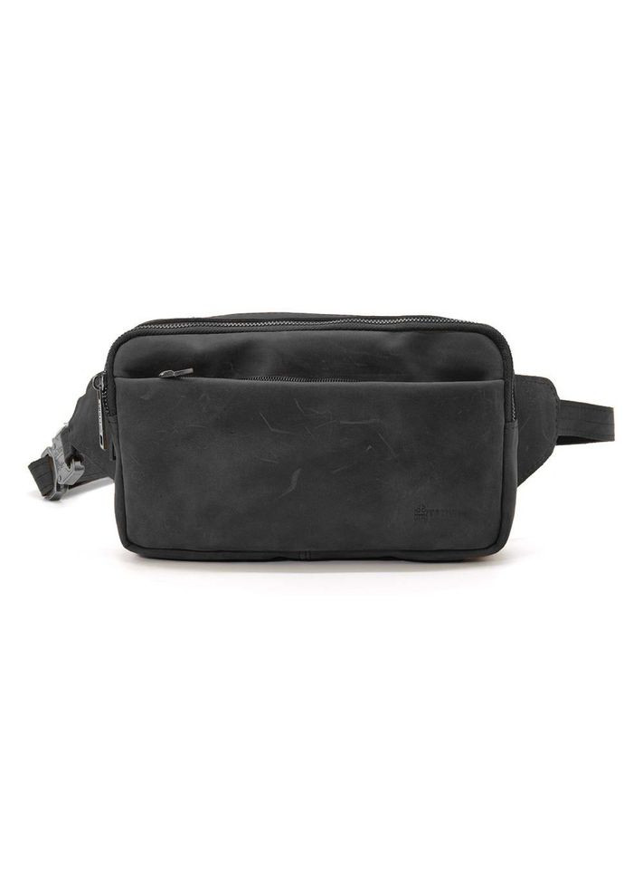 Напоясна сумка на два відділення RA-0704-3md чорна шкіра TARWA (298684242)