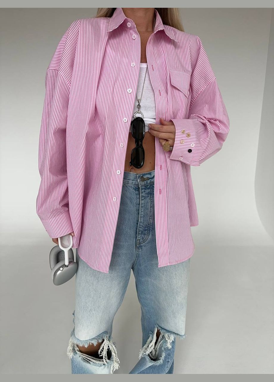 Жіноча сорочка оверсайз з вирізом на спині MonCher (345563956)