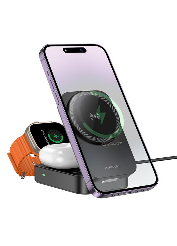 Беспроводное зарядное устройство BQ38 3-in-1 For iWatch Borofone (337993640)