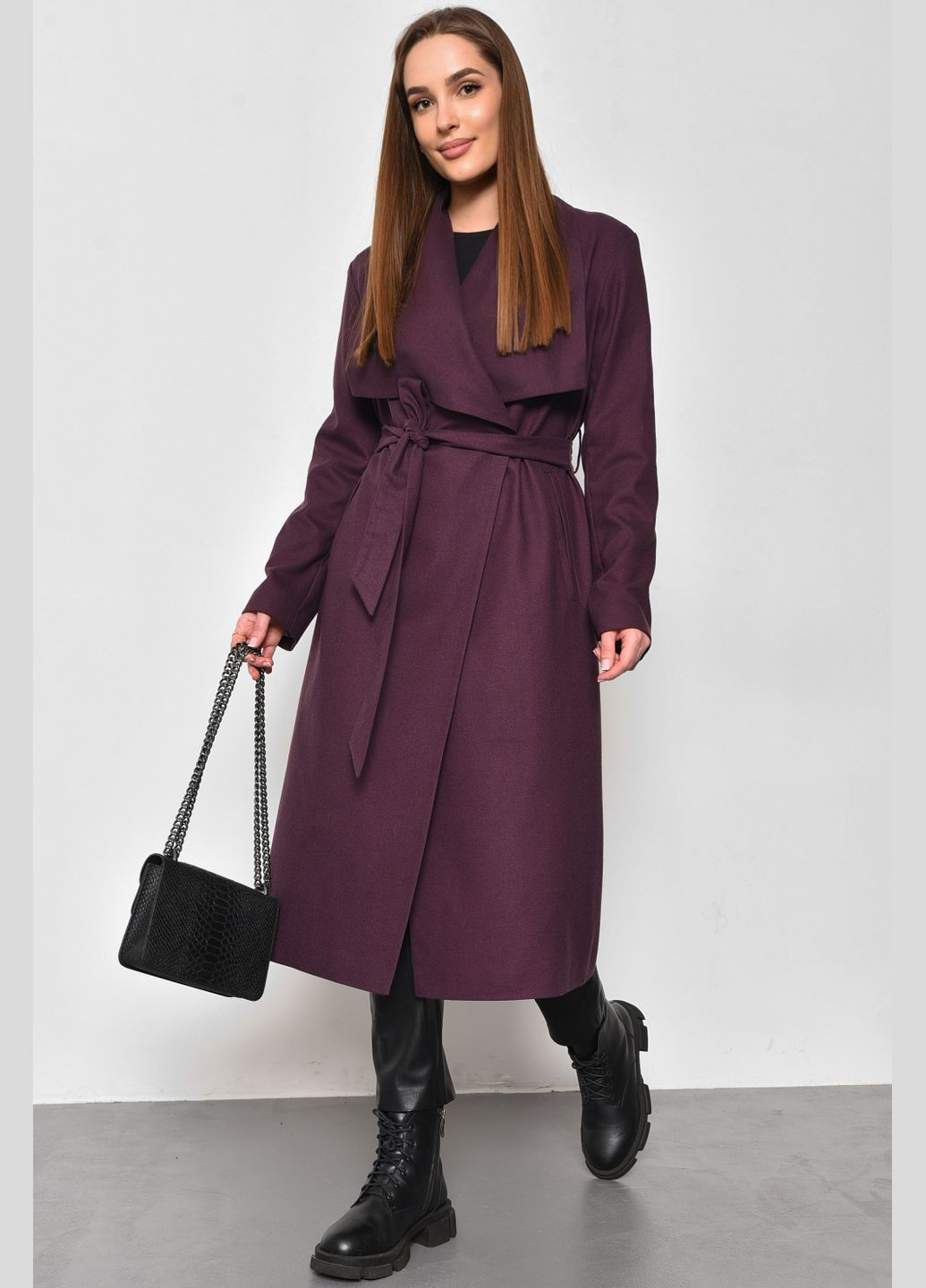 Фиолетовое демисезонное Пальто женское демисезонное фиолетового цвета Let's Shop