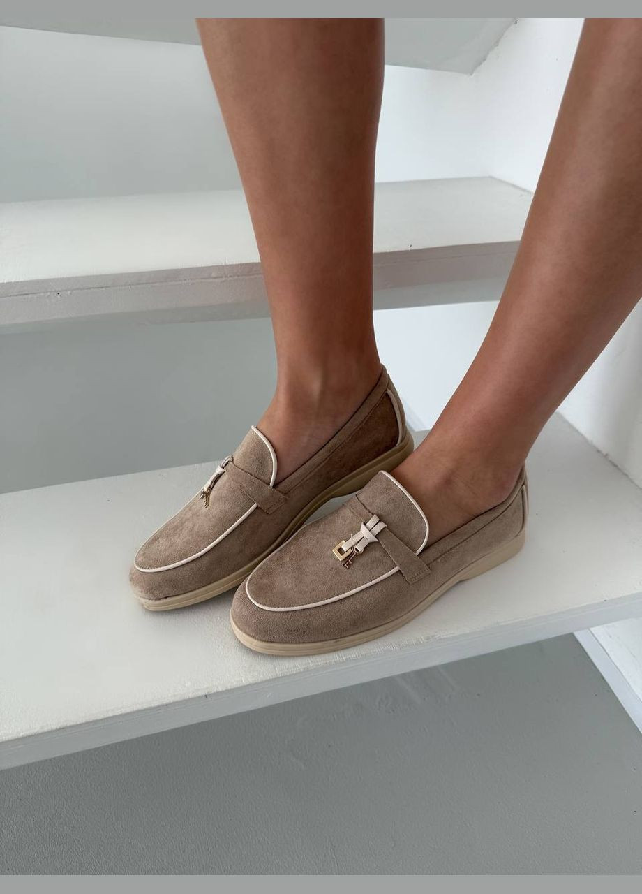 No Brand Стильні жіночі лофери з еко замши колір кава лофери кавовий з штучна замша, — демісезон (322772230)