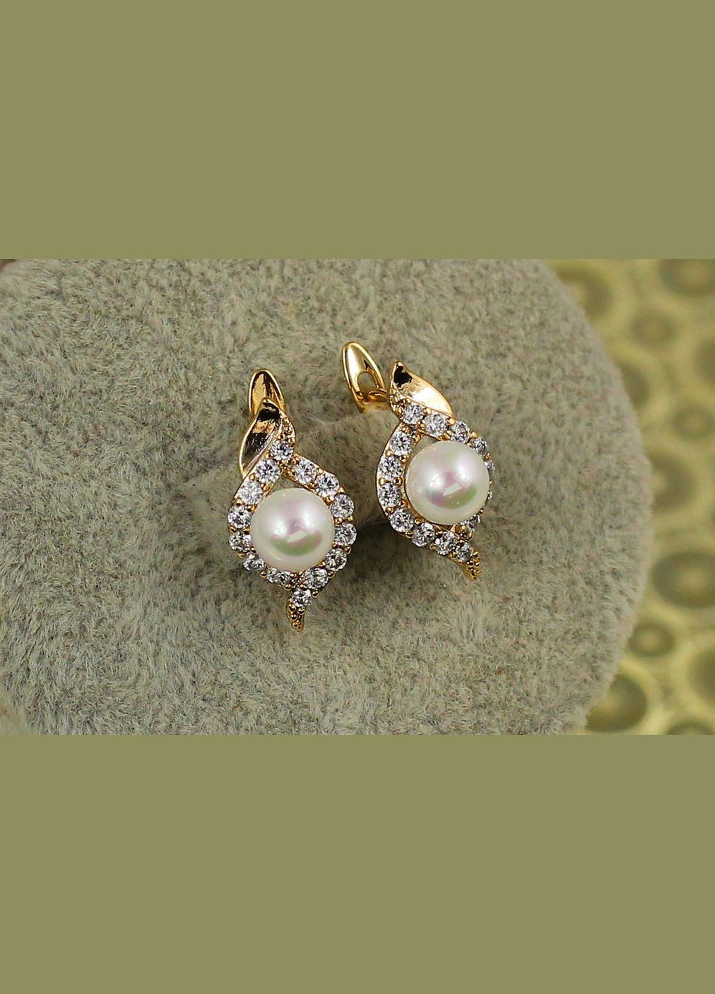 Серьги обретения с жемчужинами 1,7 см золотистые Xuping Jewelry (316434288)