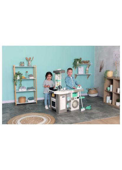 Игровой набор Интерактивный набор 2 в 1 Тефаль Кухня + Прачечная (311050) Smoby Інтерактивний набір 2 в 1 Тефаль Кухня + Пральня (366155117)