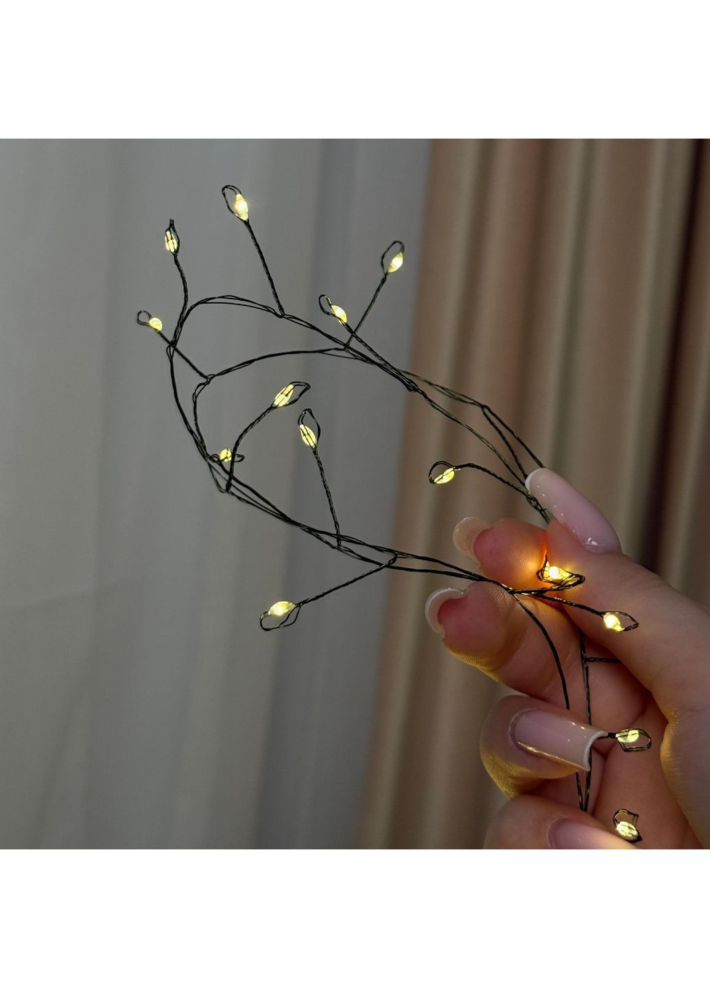 Гірлянда нитка-мішура 30 м (900 L) з пультом на USB та з 8 режимами на зеленому дроті тепле світло (FC25033) No Brand (364859668)