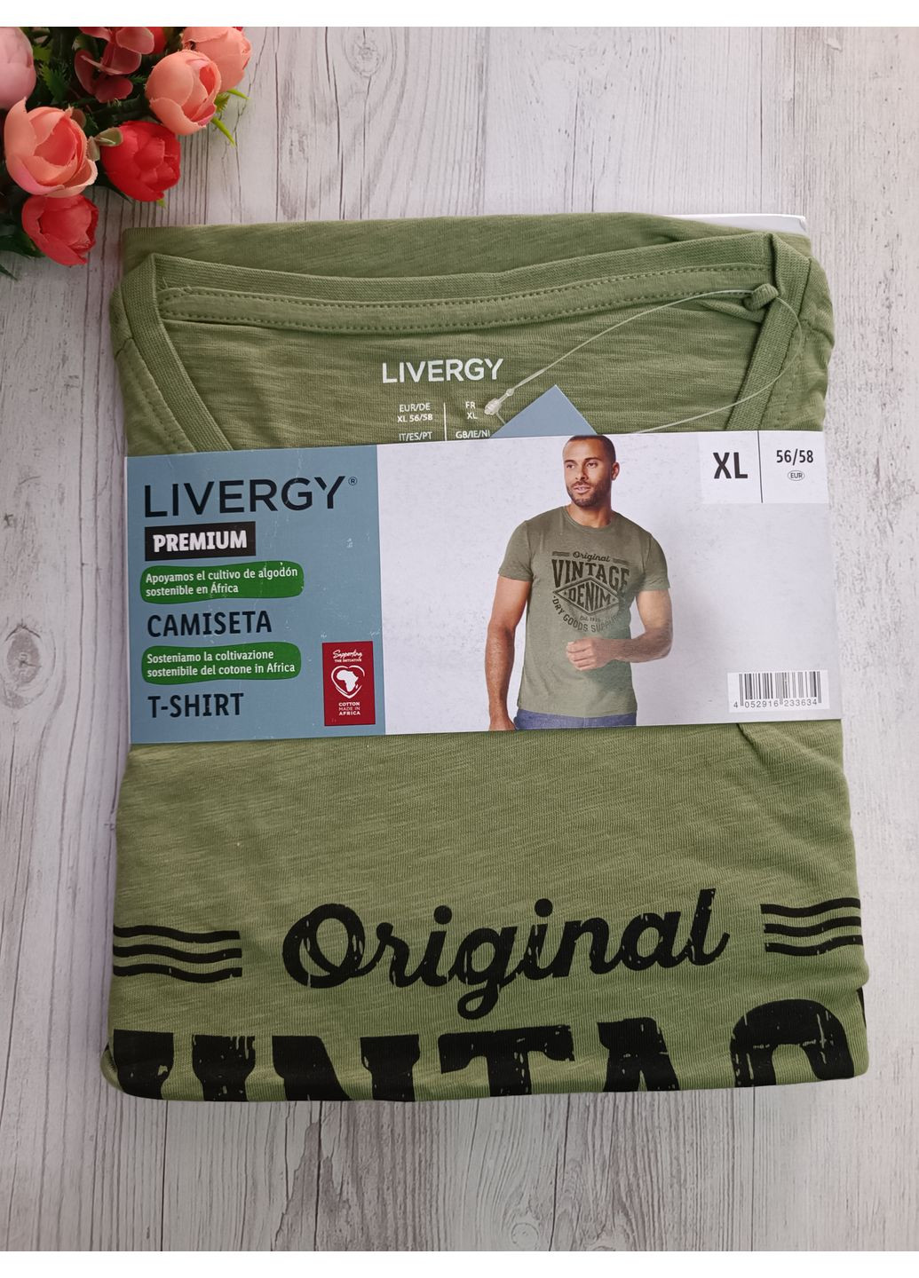 Зеленая мужская футболка Livergy