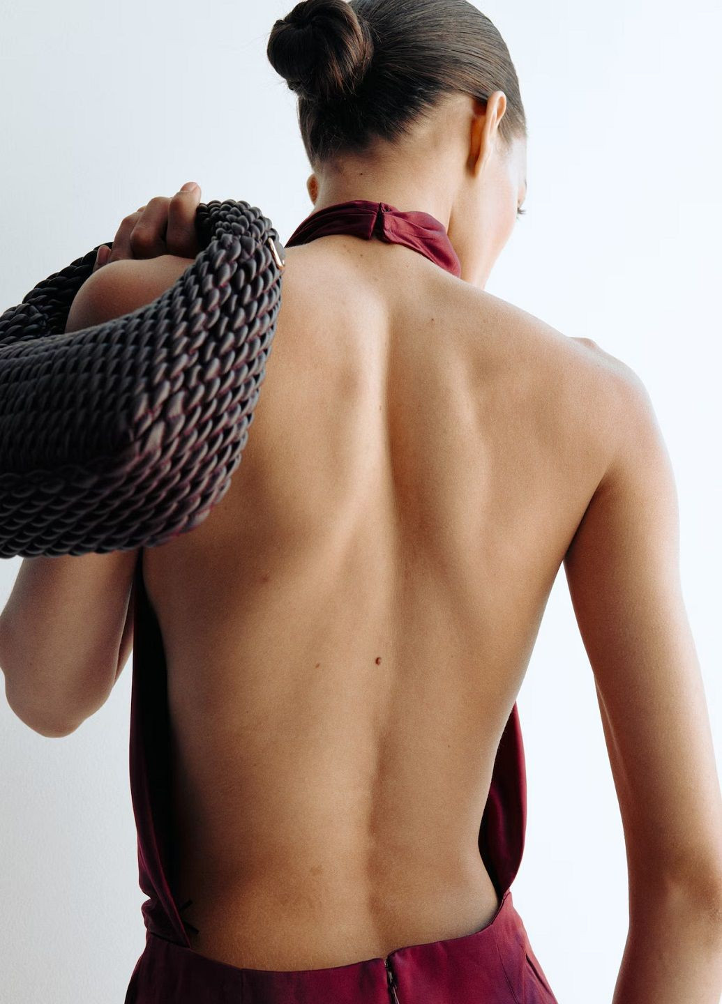 Бордова святковий сукня H&M однотонна