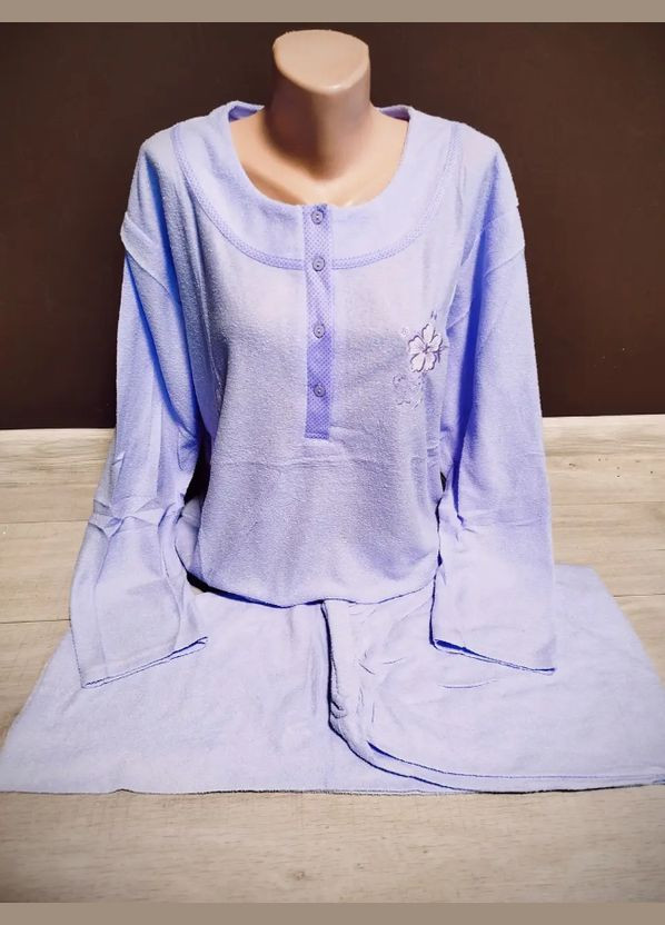 Бузкова зимня тепла піжама жіноча махра батал реглан та штани кофта + брюки No Brand Піжама