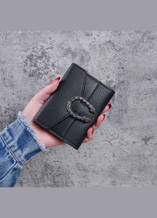 Жіночий класичний гаманець 10432 з підковою чорний No Brand (314455173)