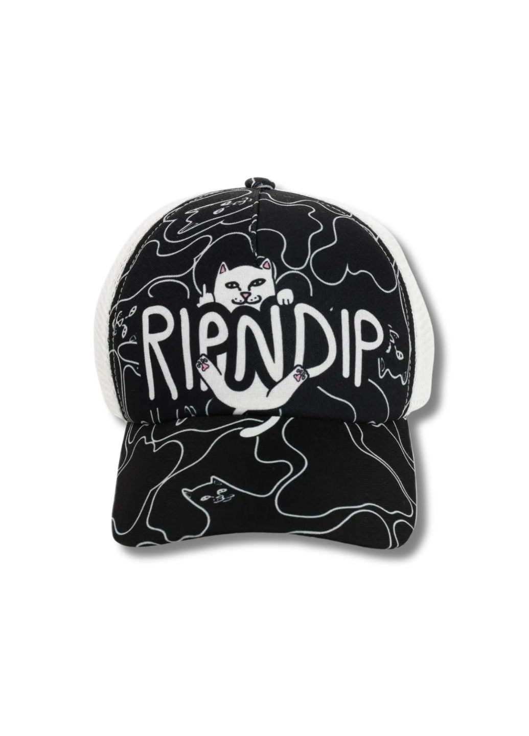 Летняя кепка с сеткой Рипндип / Ripndip Lord Nermal No Brand Кепка із сіткою та принтом (334673701)