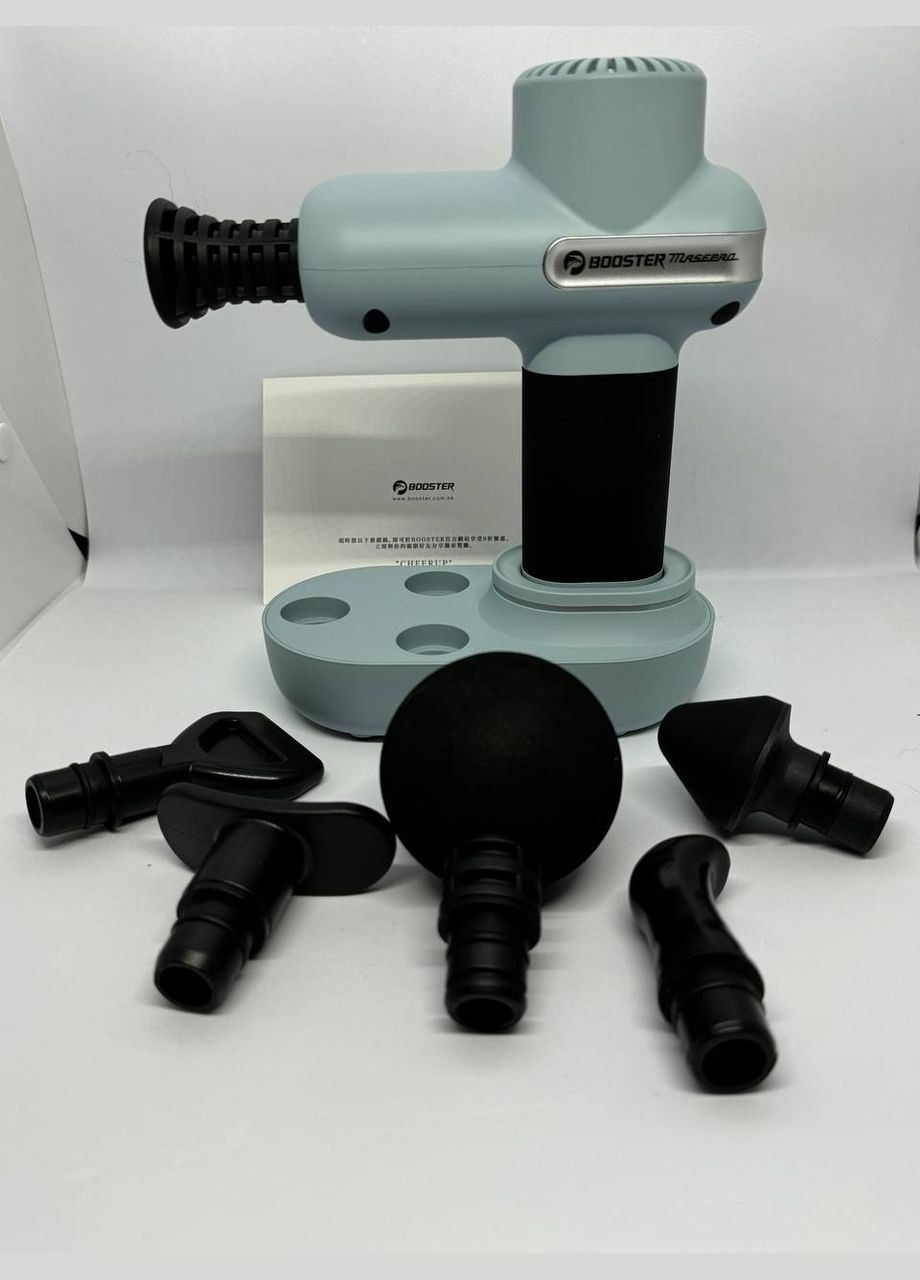 Портативний перкусійний масажер з подарунковим кейсом Booster Lightsaber Mini Green (341320059)