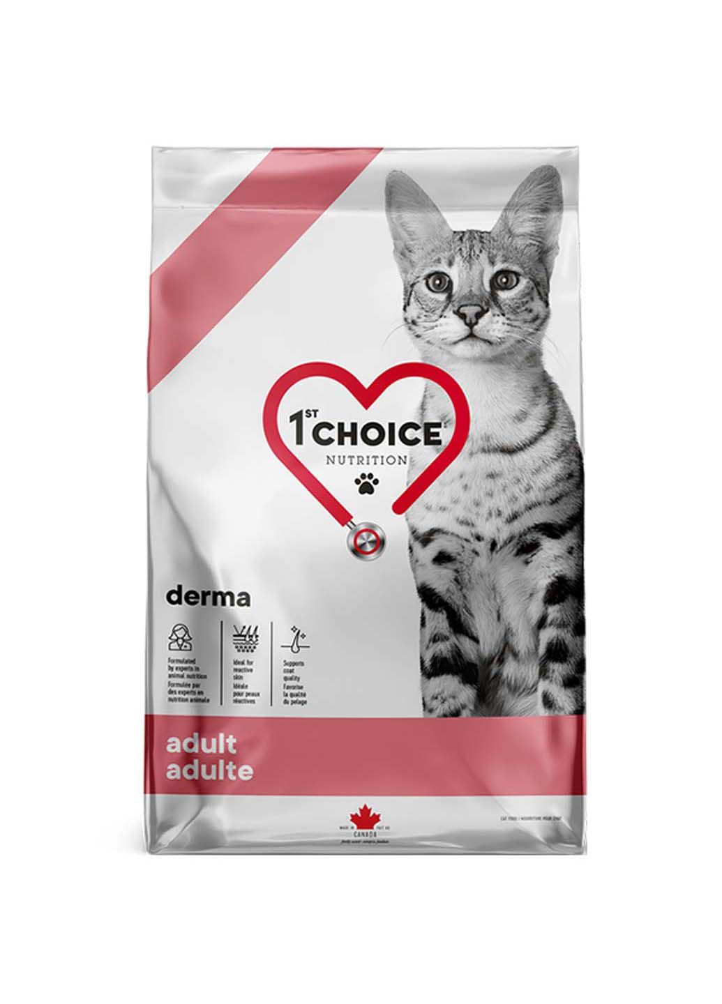Сухой диетический корм для котов Adult Derma дерма 1.8 кг 1st Choice (286472766)
