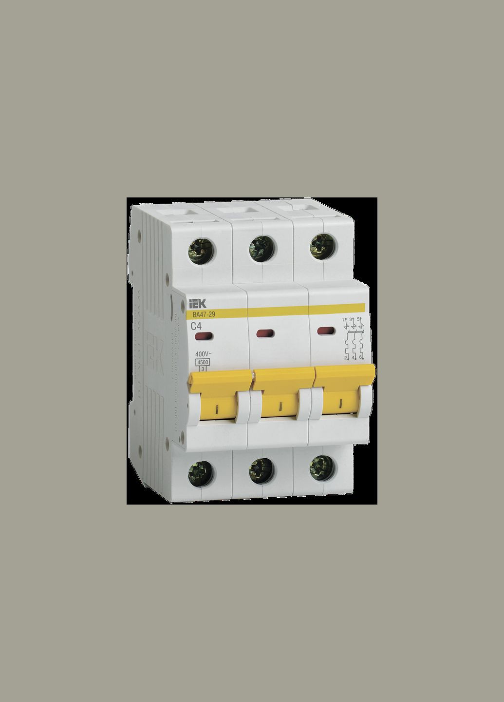 Автоматичний вимикач 3Р 4А 4,5кА "С" [MVA20-3-004-C] ВА47-29 UEC (337147263)