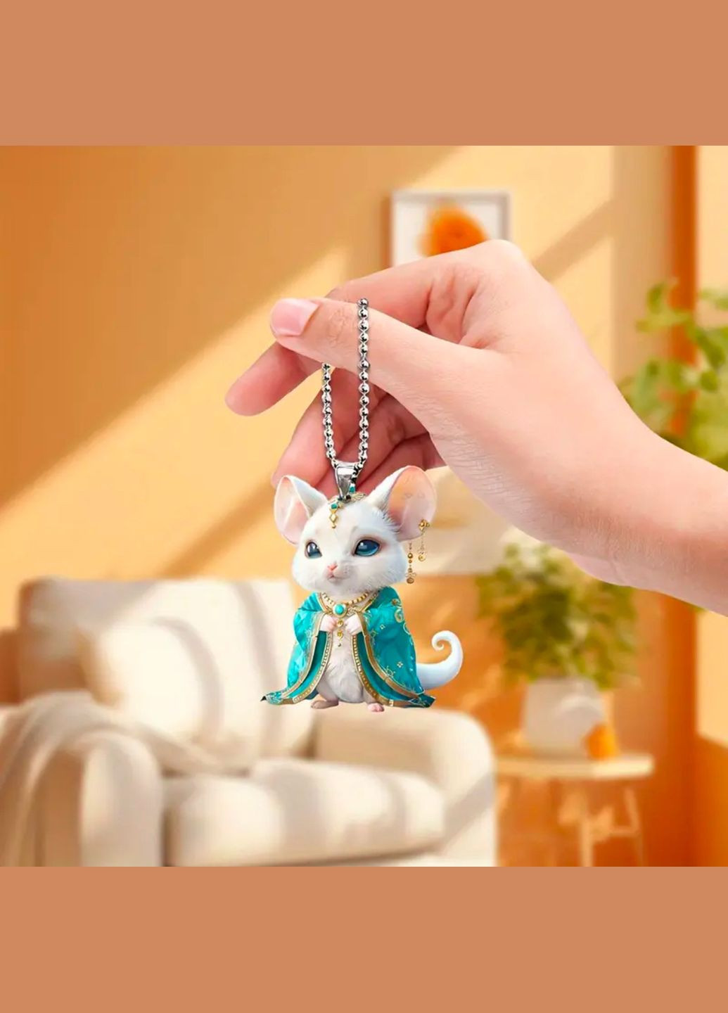 Брелок - подвеска на ключи в виде симовла года по Китайскому гороскопу из акрила год КРЫСЫ (МЫШИ) No Brand (314813432)