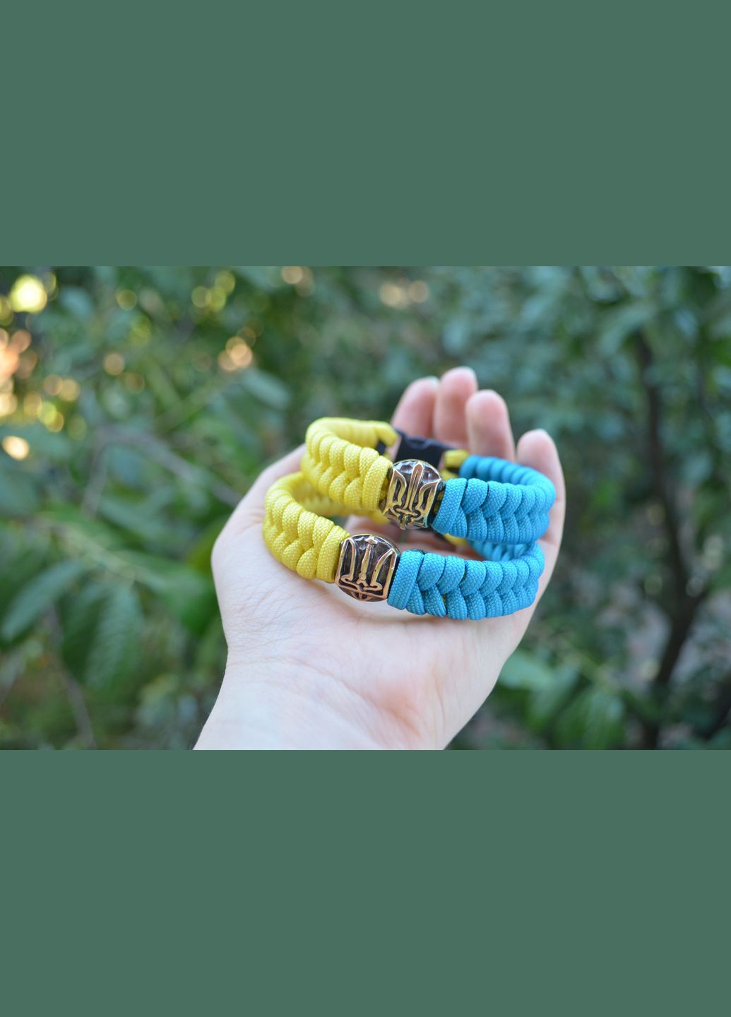 Браслет із паракорду Патріот з Гербом ОУН Тризуб Володимира латунь нейзильбер на фастексі + брелок у подарунок No Brand (341739004)