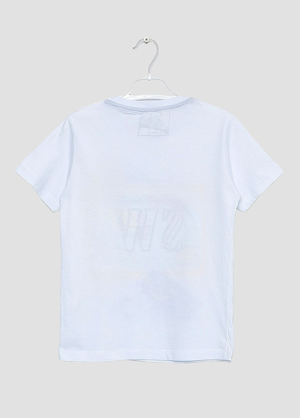 Белая летняя футболка детская для мальчика белого цвета Let's Shop