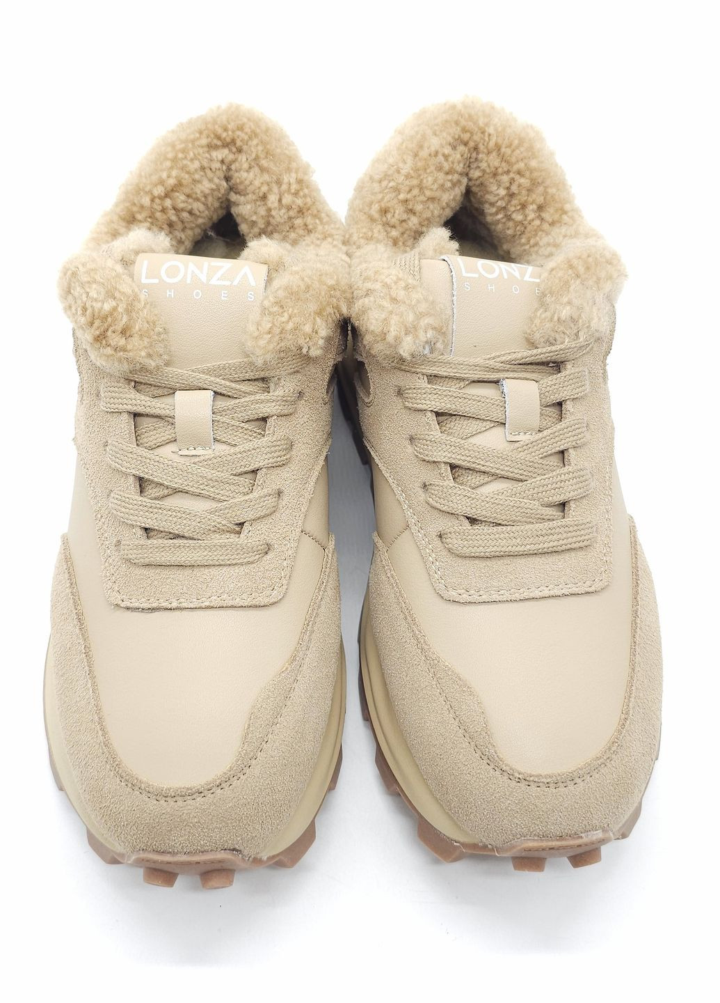 Бежеві всесезонні жіночі кросівки зимові бежеві шкіряні l-14-5 24 см (р) Lonza