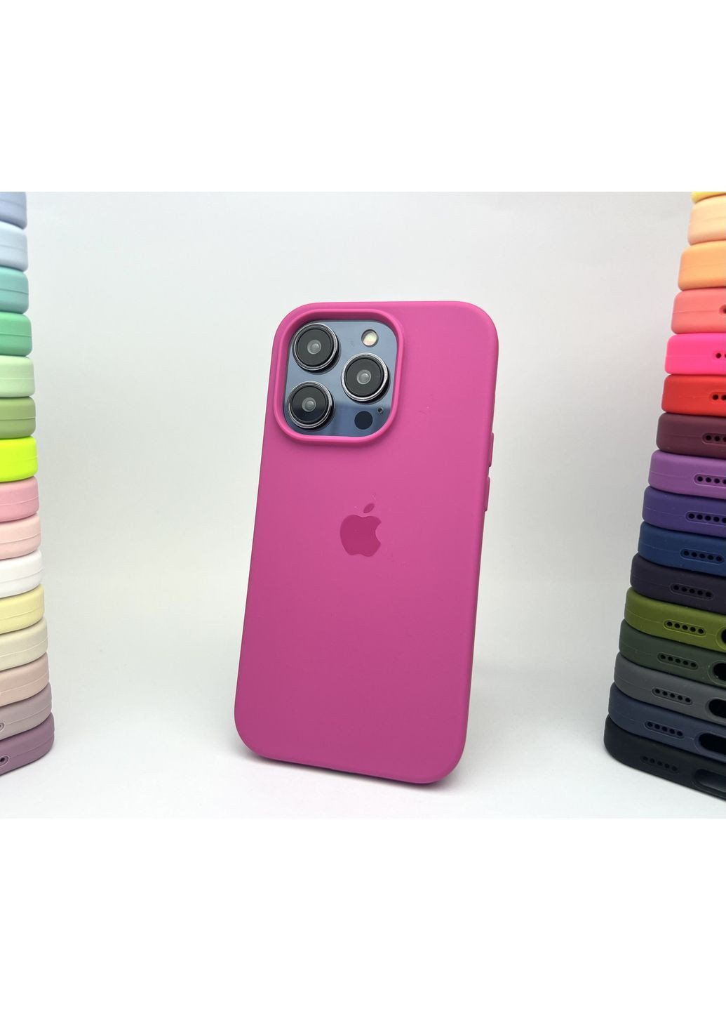 Чехол на 14 PRO Silicone case силиконовый микрофибра для айфона 14 О Pink cover No Brand (369137607)
