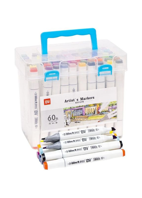 Набір скетч-маркерів H820-60, 60 кольорів у боксі Bambi (341677650)