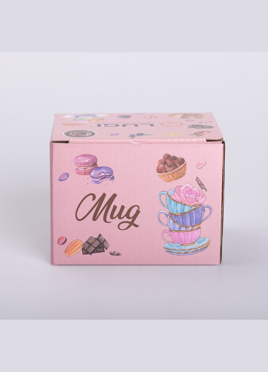 Чашечка керамическая 350 мл, белый с розовым Ceramic (322855547)