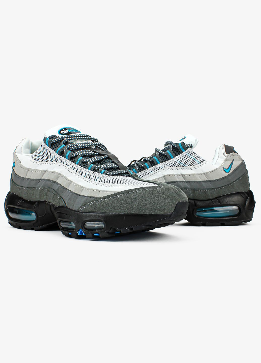 Сірі всесезон кросівки чоловічі nike air max 95 baltic blue gray | найк аір макс 95 сірі No Brand