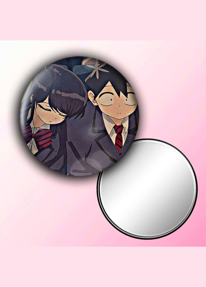 Зеркальце косметическое карманное Аниме У Коми сан проблемы с общением #0002 с рисунком круглый 56 мм No Brand (309160575)