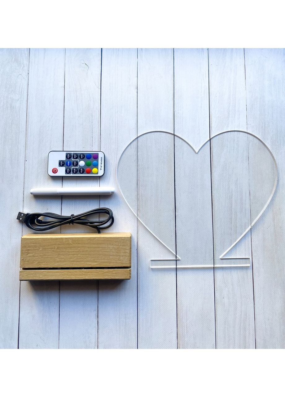 Ночник с блокнотом для пожеланий Сердце Creative (355402153)