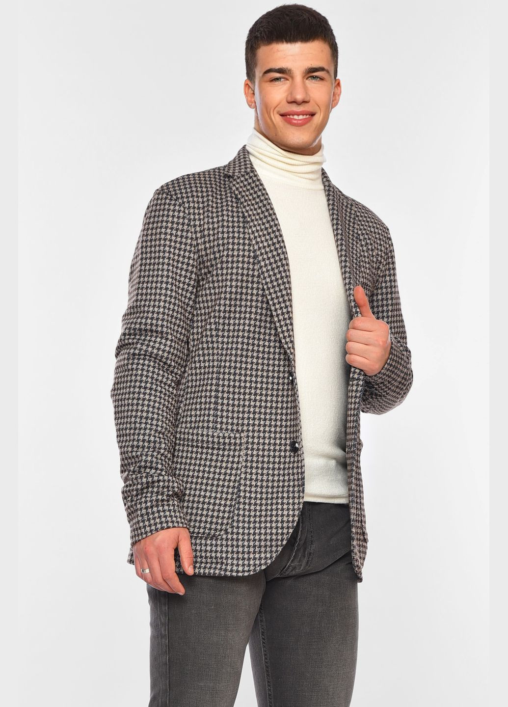 Піджак чоловічий коричневого кольору Let's Shop (324468559)