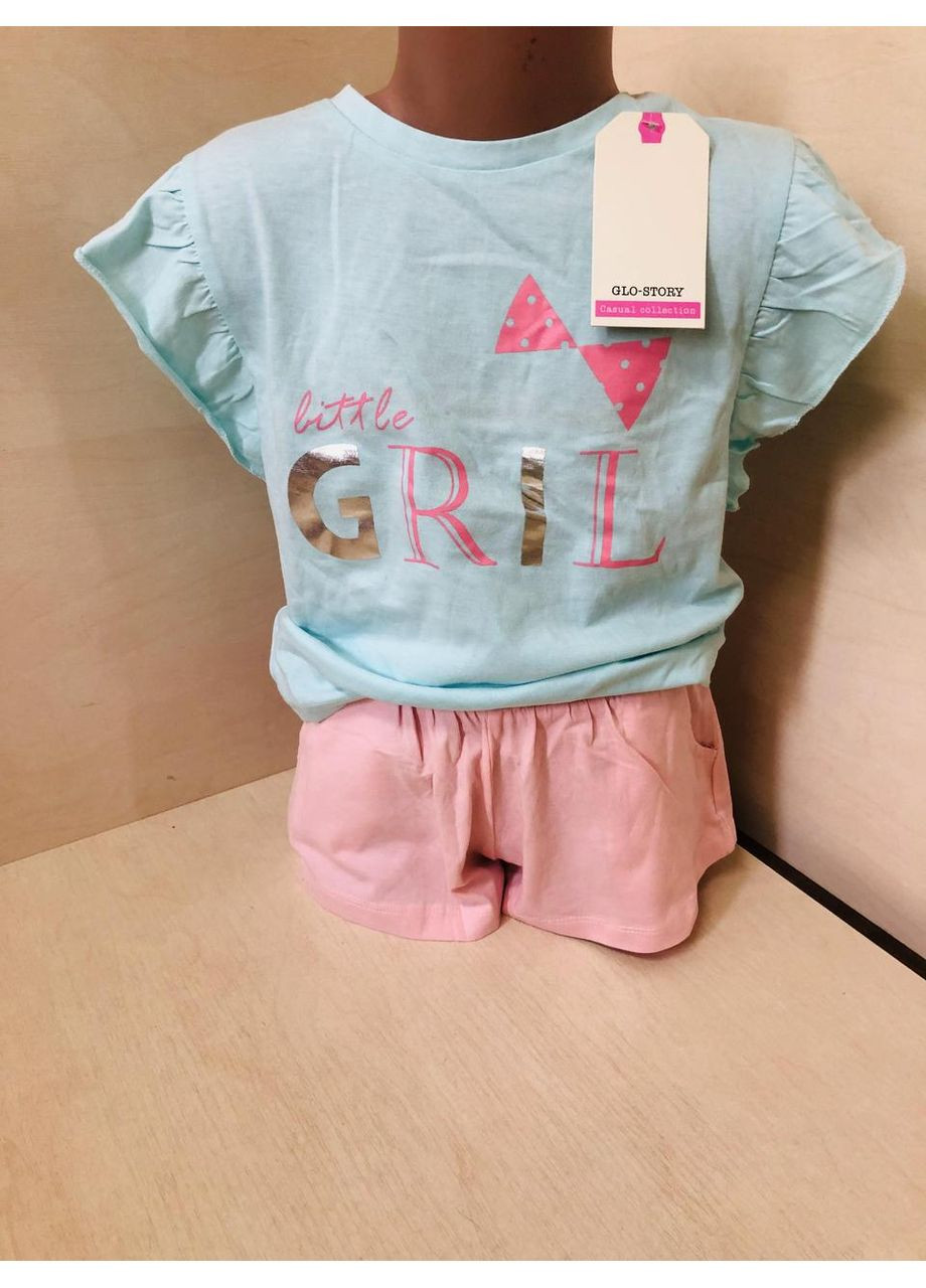 Подростковый летний костюм для девочки шорты 122 128 158 164 No Brand (366819699)