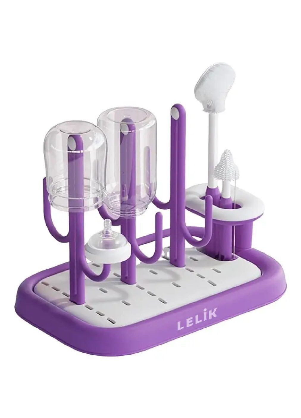 Сушарка підставка органайзер тримач для дитячих пляшечок сосок стаканів 18.8x29.8x9.5 см (479179-Prob) Фіолетова Unbranded (316108672)