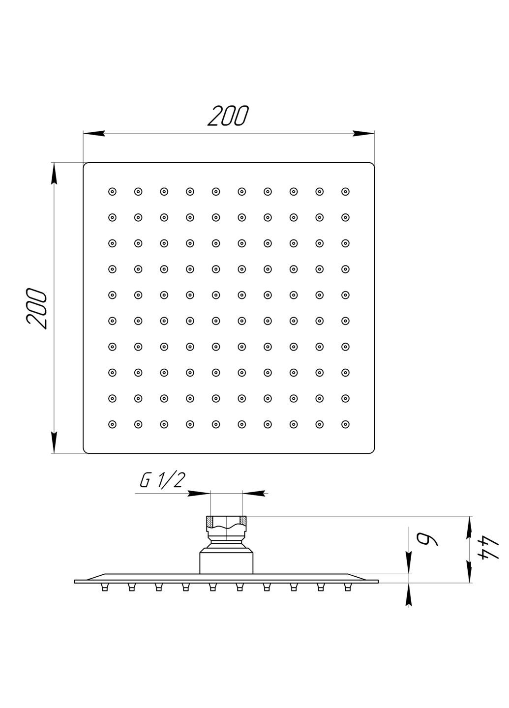 Душова лійка ST-0200-Q Globus Lux (333703738)