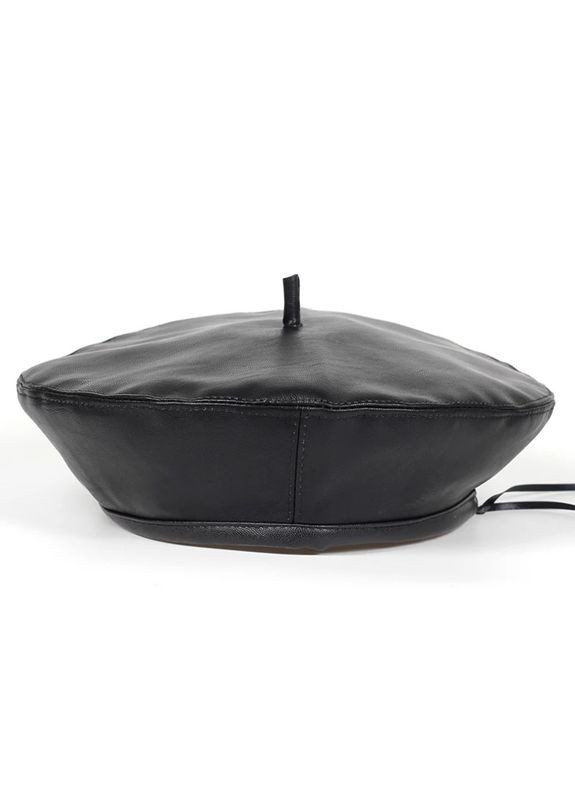 Чорний жіночий берет зі штучної шкіри 55-58р (850) No Brand (358052667)