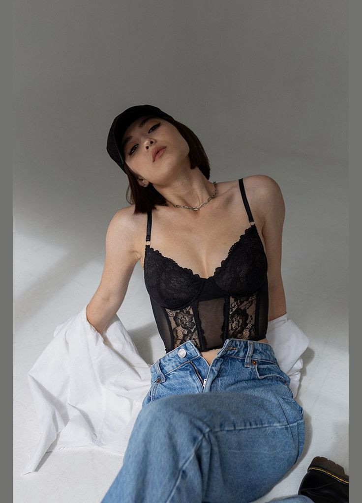 Стильный корсет из сетки и кружева Kari Shop Atelier (171CO-15-bl) Ova Ova Brand (353916838)