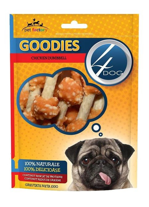 Ласощі для собак Goodies Rewards Chicken Dumbbells курячі гантелі для собак 100 г 4Dog (278076169)
