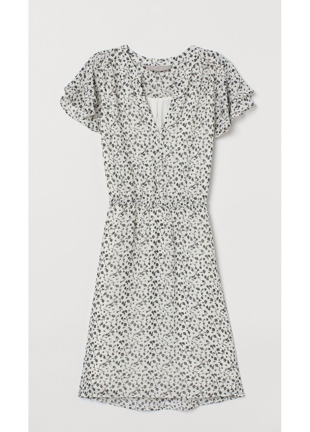 Белое повседневный женское платье с вырезом н&м (56682) xs белое H&M
