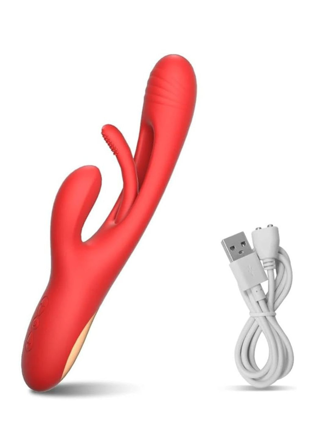 Вібратор кролик 3в1 з стимулюючим язичком No Brand (340473290)