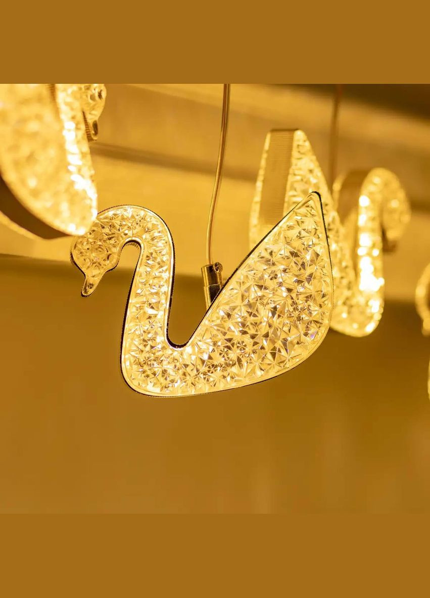 Гірлянда штора з фігурками Сваровскі 3 метри 6 ламп тепле жовте світло 6L3MSWA Garlando (353505031)