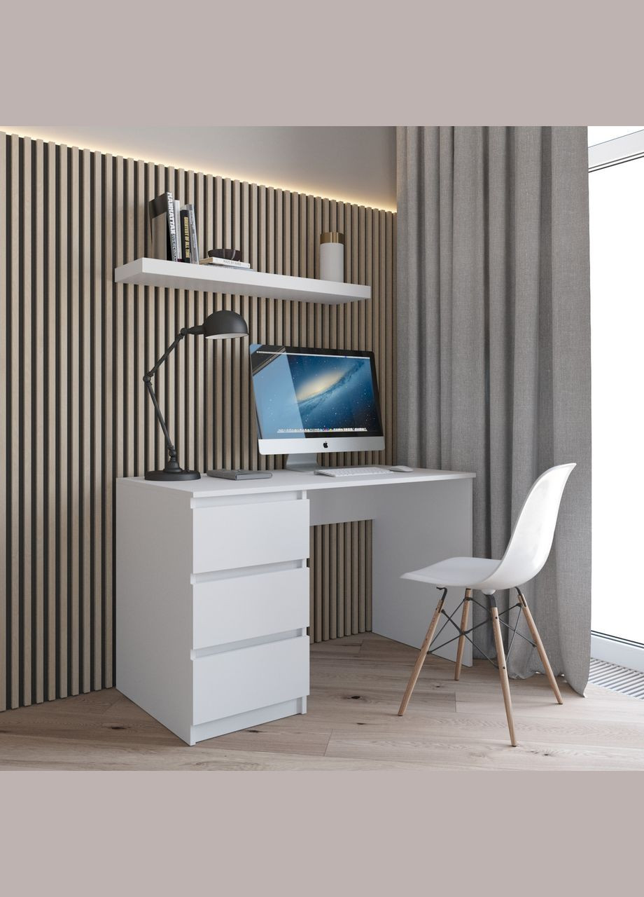 Компьютерный стол, письменный стол с тумбой слева на три выдвижных ящика c фасадами без ручек R-13 VAYS (338257872)