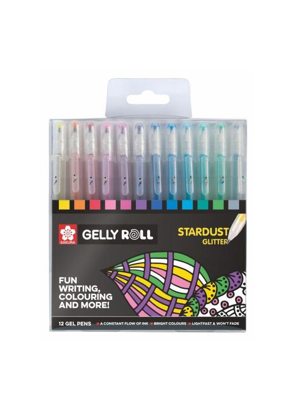 Набір гелевих ручок 12 кольорів Stardust Gelly Roll Sakura (280927784)