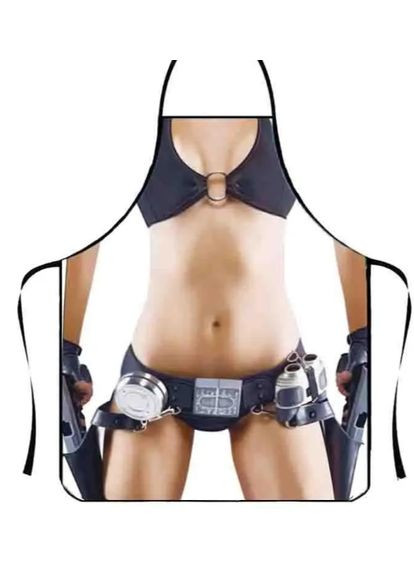 Жіночий фартух з приколом для корпоративу 75 на 60 см різнобарвний Jannet Фартух (317843014)