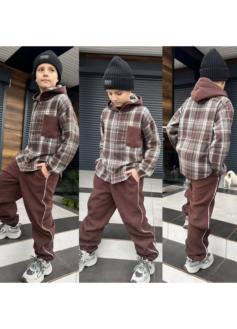 Теплый спортивный костюм на мальчика с рубашкой Nositi (371817953)