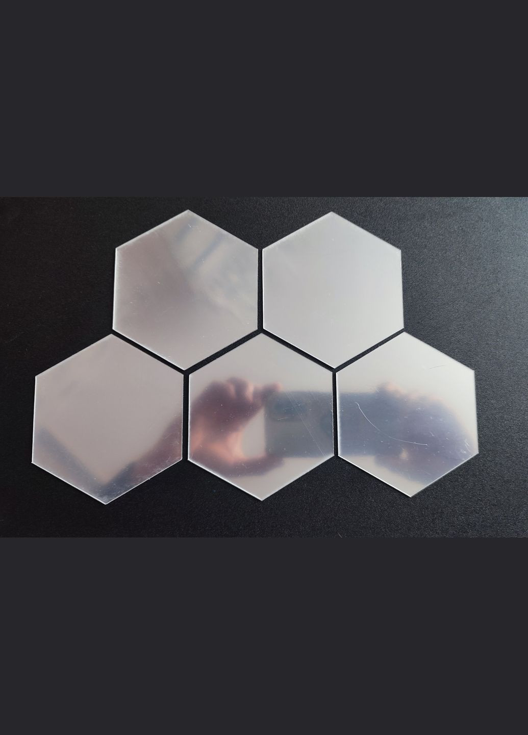 Дзеркальні пластикові наклейки шестикутні 17 х 20 х 10 см Б239-5 шт No Brand (302242298)